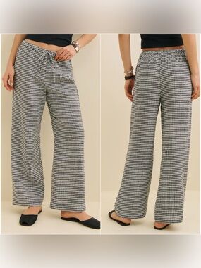 Reformation Olina Linen Cropped Pant Drawstring Size XL